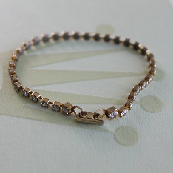 Vintage Gold Tone Tennis Bracelet - Picture 2 of 3